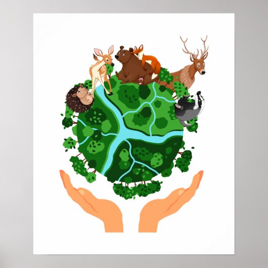 Klimaatverandering redt de planeet poster (Voorkant)