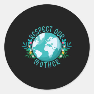 Klimaatverandering respecteren onze moeder de plan ronde sticker