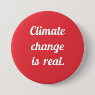 Klimaatverandering: Rode knop Ronde Button 7,6 Cm
