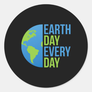 Klimaatverandering Shirt - Earth Day Every Day Shi Ronde Sticker