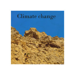 Klimaatverandering zorgt voor het milieu hout afdruk