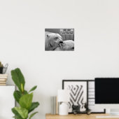 Klimaatverandering zwart-wit met poolberen poster (Thuiskantoor)