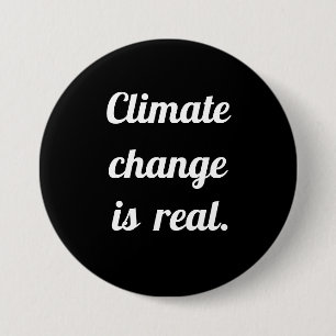 Klimaatverandering: Zwarte Knop Ronde Button 7,6 Cm