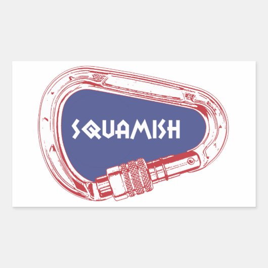 Klimbeker Carabiner Rechthoekige Sticker (Voorkant)