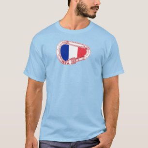 Klimcarabiner met Franse vlag T-shirt