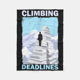 Klimdeadlines – Grappige Werkdruk Berg Fleece Deken