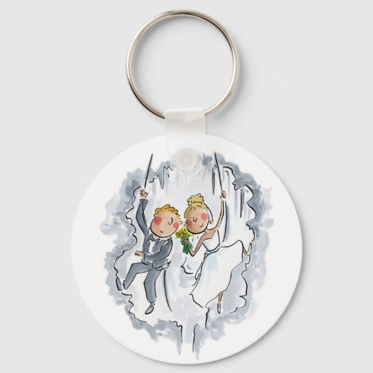 Klimmen bruiloft paar sleutelhanger (Voorkant)
