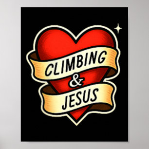 Klimmen En Jezus Christelijk Poster
