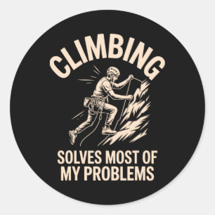 Klimmen En Vissen De Ultieme Probleemoplossers  Ronde Sticker