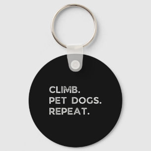 Klimmen. Honden aaien. Herhalen. Grappig rotklimme Sleutelhanger