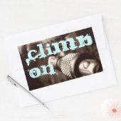 klimmen op rechthoekige sticker (Envelop)