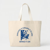 Klimmen op rotsen- knijpen, krimpen, plakken- bren grote tote bag (Voorkant)