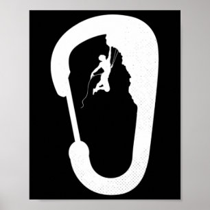 Klimmen Rotsberg Klimmer Carabiner Boulderin Poster