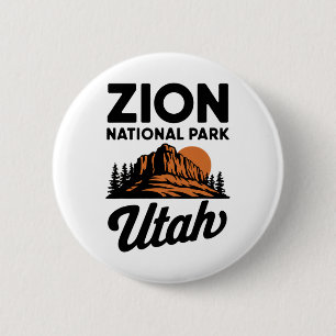 Klimmen Wandelen Kamperen Zion National Park Utah Ronde Button 5,7 Cm