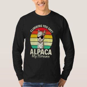 Klimmen zeg je alpaca mijn harnas klimmer alpaca t-shirt