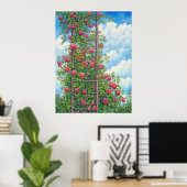 Klimmende Rozen op Ladder Poster (Thuiskantoor)