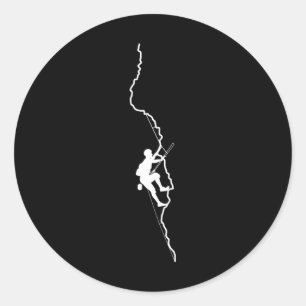 Klimmer Boulderen Klimmen Bergbeklimmer Silhouet Ronde Sticker