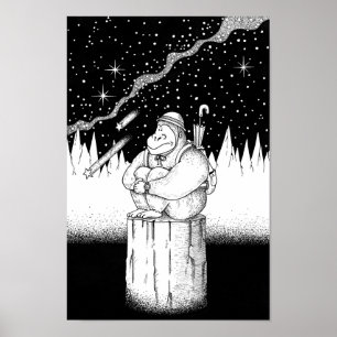 Klimmer op een sterrenhemel. poster