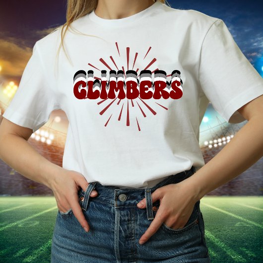 Klimmers gelaagde Groovy Font Starburst Tshirt
