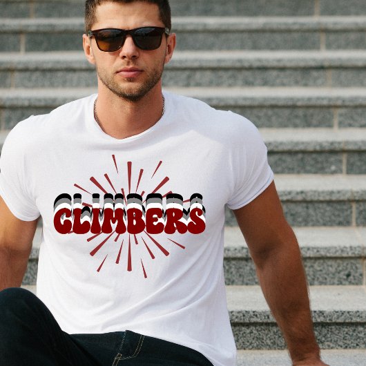 Klimmers gelaagde Groovy Font Starburst Tshirt