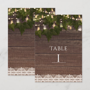 Klimplant & Lichtslingers Mason Jar Rustic Tafel N Kaart