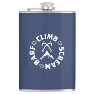 Klimschilfers en scheuren van ijs heupfles