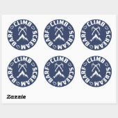 Klimschilfers en scheuren van ijs ronde sticker (Vel)