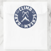 Klimschilfers en scheuren van ijs ronde sticker (Tas)