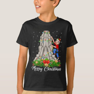 Klimsportliefhebber Matching Kerstman Hoed Klimmen T-shirt
