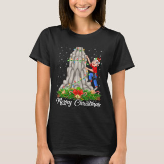 Klimsportliefhebber overeenkomende kerstman hoed k t-shirt