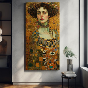 Klimt Adele Bloch-Bauer Gold Mosaic Painting Canva Canvas Afdruk
