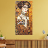 Klimt Adele Bloch-Bauer Gold Mosaic Painting Canvas Afdruk (Insitu (Woonkamer))