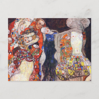 Klimt Adorn de bruid met een sluier en spier Briefkaart