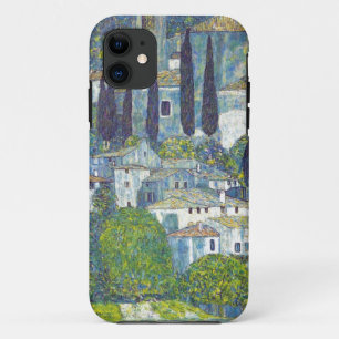 Klimt blue cityscape iPhone 11 hoesje