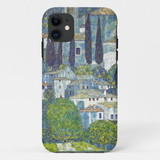 Klimt blue cityscape iPhone 11 hoesje