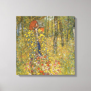 Klimt Boerderij Garden met Crucifix Canvas Afdruk