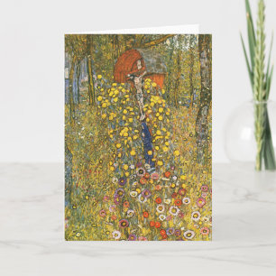 Klimt Boerderij Garden met Crucifix Wenskaart Kaart