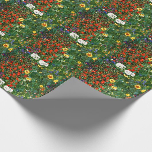 Klimt - Boerderijtuin met zonnebloemen Cadeaupapier (Hoek)