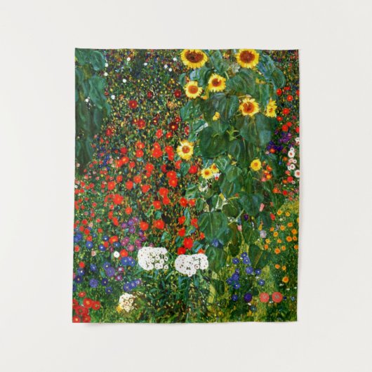 Klimt - Boerderijtuin met zonnebloemen Wandkleed (Voorkant)