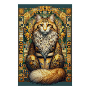Klimt Cat1 Perfect Poster