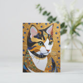 Klimt Cat Briefkaart (Staand voorkant)