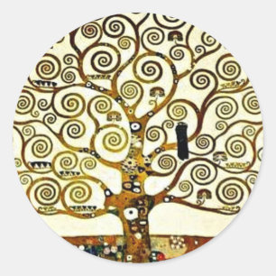 Klimt - De Boom des Levens, Stoclet-fries Ronde Sticker