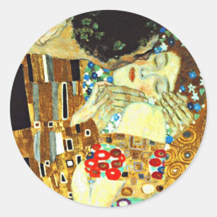 Klimt - De kus Ronde Sticker