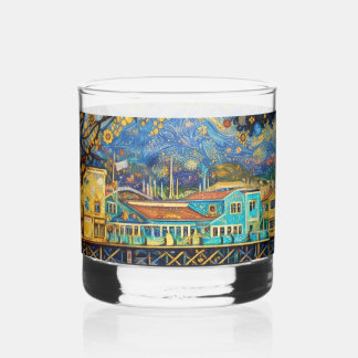 Klimt-geïnspireerde Gouden Monterey Haven Dromen Whisky Glas