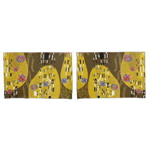 Klimt geïnspireerde gouden patroonkunst staat voor kussensloop
