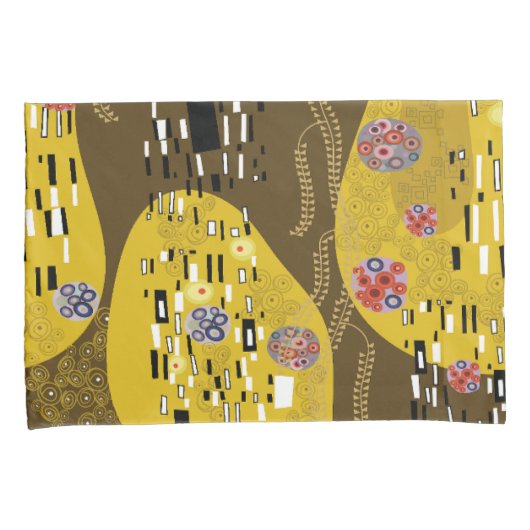 Klimt geïnspireerde gouden patroonkunst staat voor kussensloop (Voorkant-Rechts)