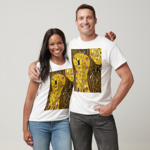 Klimt geïnspireerde gouden patroonkunst staat voor t-shirt