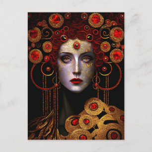 Klimt Geïnspireerde koningin Goddess Briefkaart
