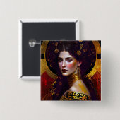 Klimt Geïnspireerde Koningin Goddess Button (Voorkant /achterkant)