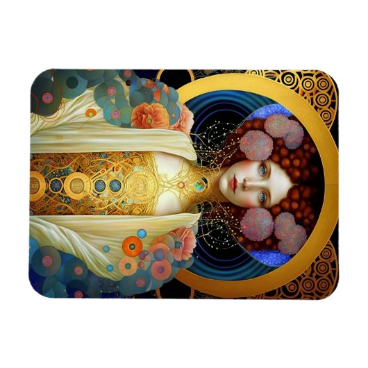Klimt Geïnspireerde koningin Goddess Fantasy Art Magneet (Horizontaal)